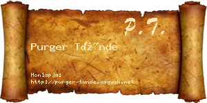 Purger Tünde névjegykártya